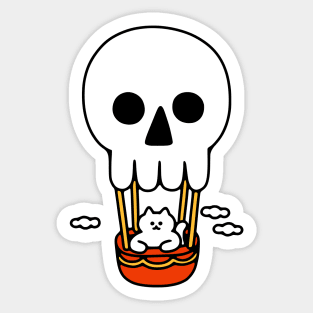 Cat up in Skull Balloon Sticker